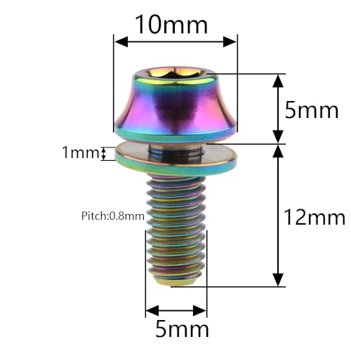 Image of Titanium M5x12mm with Washer Bicycle Water Bottle Cage Bolt 4 Pack