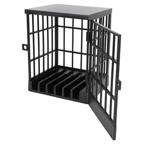 Yosoo Health Gear Mobile Phone Jail Lock Box 13x15x19cm Secure Plastic Cage for Family Time and Classroom Fun Novelty Gift (All Black)