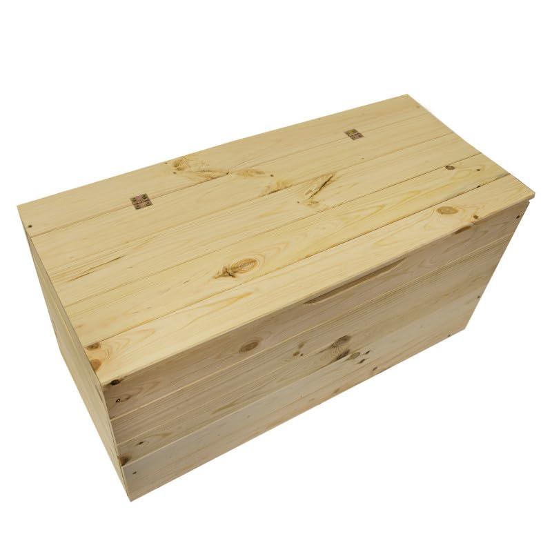 4iQ PINEBOX Kleine Holzkiste 75x33x35 cm – 88L, Aufbewahrungsbox aus Holz