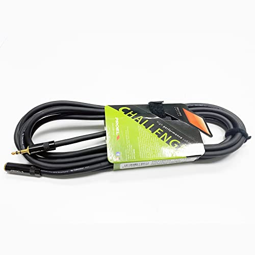 Proel CHLP180LU5 - Cavo Audio Professionale “EXTENSION” con connessioni spina jack Stereo 3.5 mm a presa jack Stereo 3.5 mm Femmina, Nero (5mt)