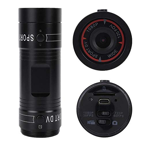 ANGGREK Camera Night Vision Function Action Camera 1080P 30FPS Flashlight Portable Aluminum Alloy Case Sports Action Camera with Microphone for Cycling Outdoor