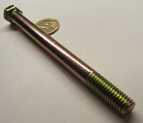 Grade 8 Zinc Yellow Steel Bolts RH PT 7/16"-14 x 5.50 Length 10 pcs