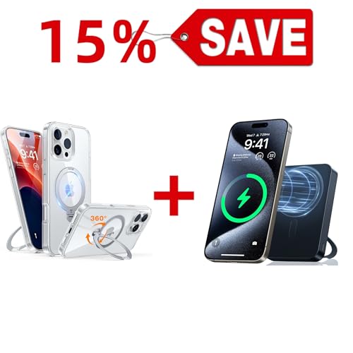 TORRAS Ostand 10,000mAh QI2 Magnetic Battery Pack with Stand & Magnetic Case — Buy Together to Save 15%