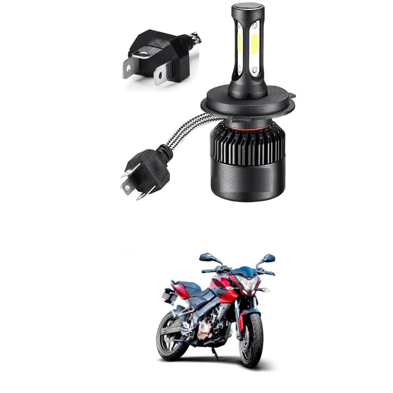LOVMOTO Universal High Brightness 3 Side H4 LED Headlights Hi/Low Beam Bulbs 40W White Conversion Kit for Motorcycle, Bike, Scooty (Pack 1) Comfortable With Pul-sar 200 ns-picture-15