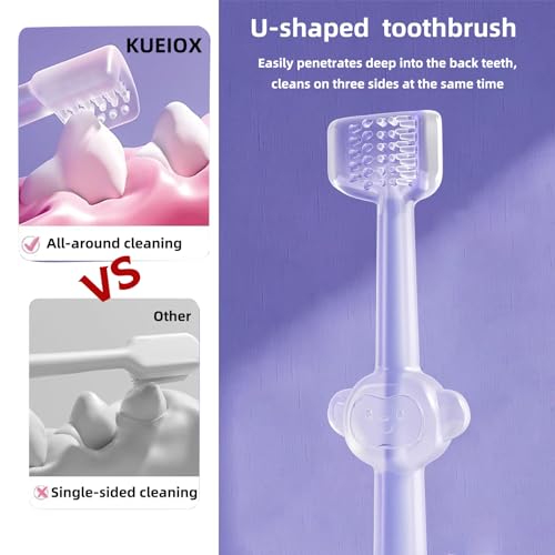 Image of Dog Toothbrush Kit，8 Pcs Dog Cat Teeth Cleaning Finger Toothbrush for Dogs,3 Sided Pet Puppy Toothbrush and Finger Brush for Small Medium Large Dogs Cats Teeth,All in One Storage Case-Purple