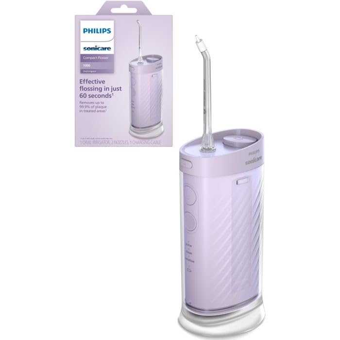 Philips Compact Flosser 1000, hydropulseur portable, 3 modes, étanche IPX7