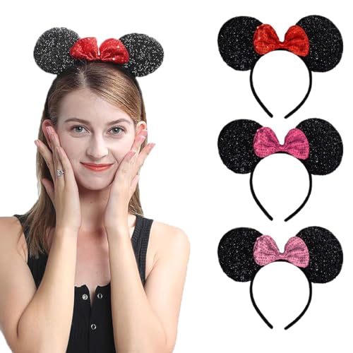 LQIOACU orelhas rato, disfarce de rato, 3 peças para cosplay festa de aniversário rave, adequado para qualquer forma de cabeça e penteado, L