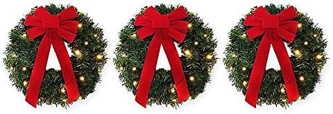 Winter Wonderland 18-Inch Pre-Lite Battery-Operated Wreaths (Set of 3)