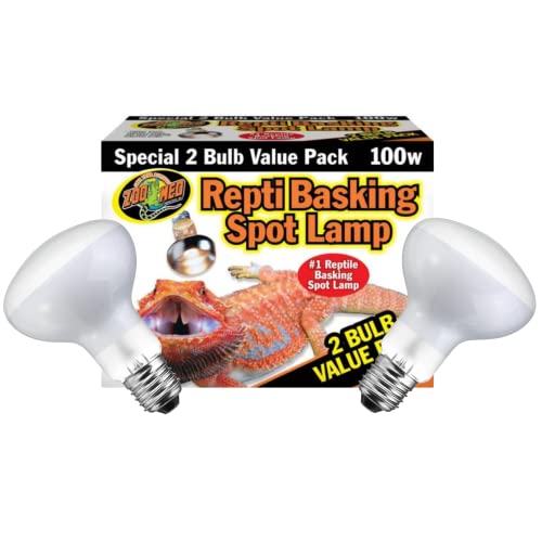 DBDPet 's Reptile Basking Spot 100w Reptile Heat Lamp [Value 2 Pack] & Includes Attached Pro-Tip & Safety Guide - Do Not Get Reptile Heat Lights Wet When Hot!