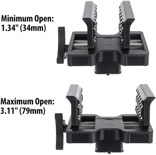 Arca Swiss Saddle Mount with 1/4" and 3/8" Screw Holes, Shooting Rest Head, Universal Rifle Clamp for Tripod Hunting, Shooting, Target Practice, and Outdoors