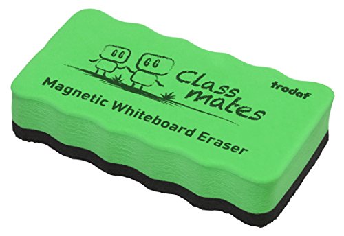Image of Trodat Classmates Magnetic Whiteboard Duster - Blue Magnetic White Board Eraser for Dry-Erase Marker and Chalk Boards - Smudge-Free Cleaning for Classroom, Office & Home