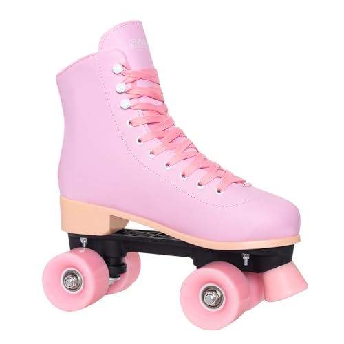 Nattork Roller Skates for Women Outdoor Fun Fashionable Roller Derby Skates for Men Girls Boys Indoor Rink Skates Pink Women 7/ Men 6