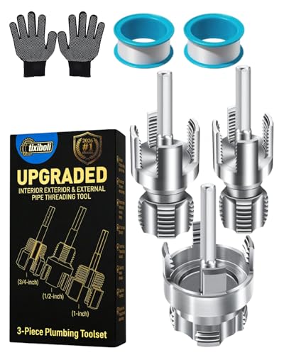 3PCS PVC Pipe Threader, 1/2
