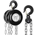 ANBULL Hand Chain Hoist 4400LBS 10FT, 2T 3M Manual Chain Block with Upgrade G80 Galvanized Chain, Manual Hoist for Warehouse Building Automotive Machinery