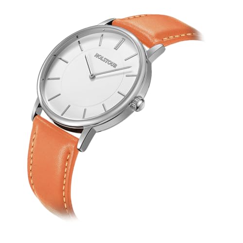 Image of HOLSTOUR Watches for Men Minimalist Fashion Business Wrist Watch Analog with Leather Strap