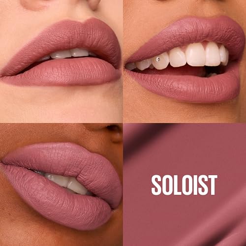 Maybelline New York, SuperStay Matte Ink, Pintalabios Mate de Larga Duración, Tono 140 - Soloist, Marrón Oscuro Nude - imagen 4