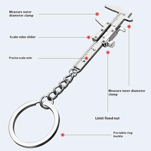 Calibrador Vernier Portátil 50mm Llavero miniatura 7