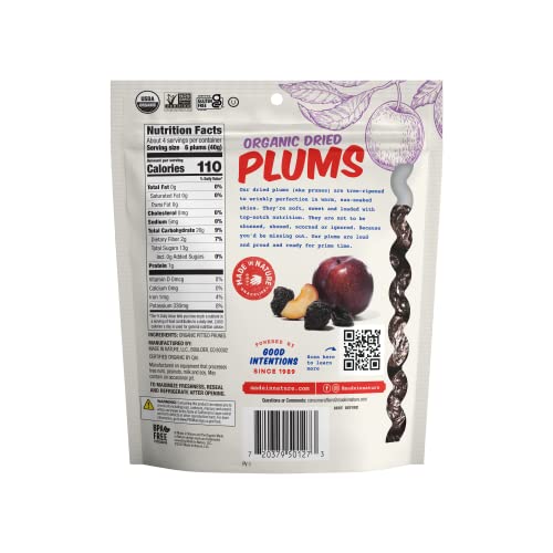 Made In Nature Organic Dried Plums, 6 Ounce (Pack of 6) - Non-GMO Vegan Dried Fruit Snack - Thumbnail 2