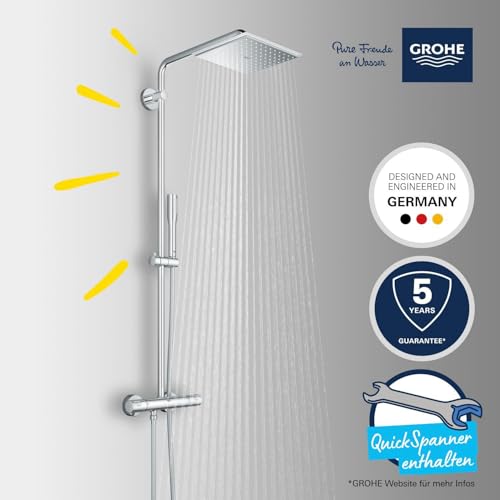 GROHE Vitalio Joy, Duschsystem mit Thermostat, Regendusche 21cm – Ansicht 2