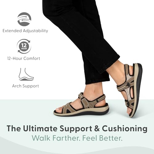 Orthofeet Women's Orthopedic Leather Adjustable Venice Sandals2