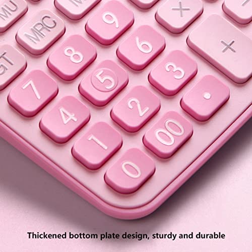Calculadora de doble potencia solar y 12 dígitos con teclado de botón grande 4