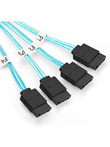 Cablecreation FBA_CS0006 Mini Sas 26Pin (Sff-8088) Male To 4 Sata 7Pin Female Cable thumb #4