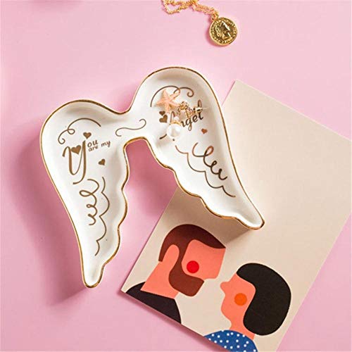 Preisvergleich Produktbild DMAI Diamantbogenschmuck Keramikschalen Desserts Snack Kosmetikhalter Ohrringe Gold Porzellanteller Hochzeitsgeschenk Dekoration, M.
