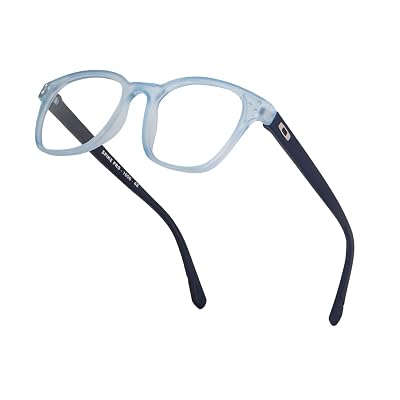 Eymen I Classic Non Prescription Clear Lens Glasses for Women Men Square Frame Eyeglasses Multiple Shades (Blue Black)