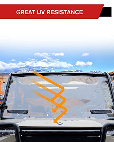 A & Utv Pro Front Full Windshield For 2017-2023 Polaris Ranger Xp 1000 / Xp 1000 Crew/Ranger 1000 900 Xp Accessories, Clear Tough Windscreen Hard Coated Polycarbonate Construction #TOP5