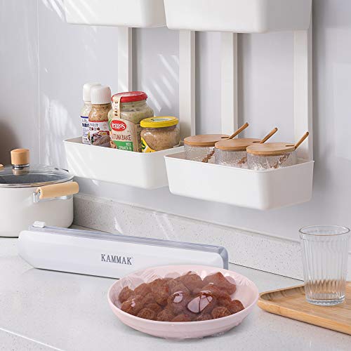 Plastic Food Wrap Dispenser Wrap Cutter Refillable Foil and Cling Film Cutter Storage Kitchen Cling Film Cutter(Included 30M Plastic Wrap) - Thumbnail 4
