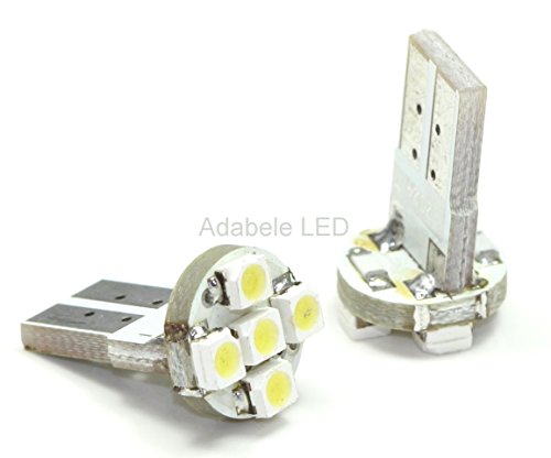 2pcs Super Bright White Car Light Bulb T10 1210 SMD 5 SMD LED White Light 194 168 2825 W5W, T10, 147, 152, 158, 159, 168, 184, 193, 194, 2825 L41
