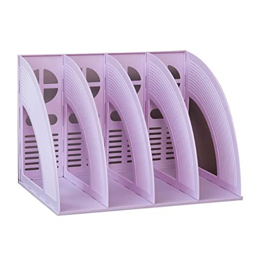 Organizador de documentos de 3 cuadrículas, organizador de documentos de 4 rejillas, colorido sujetalibros apilable para el hogar, oficina, escuela, para gabinetes de escritorio, oficina, aula
