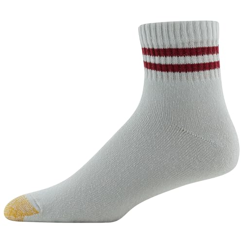 GOLDTOE Men's 656P Cotton Ankle Athletic Socks, Multipairs, White/Multi Assorted (6-Pairs), Shoe Size: 6-12.53