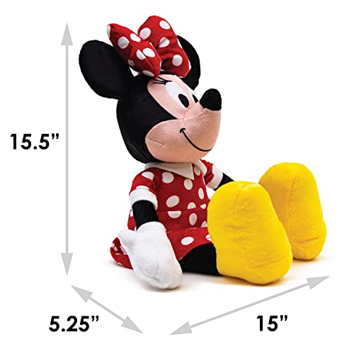 Buckle-Down Brinquedo de pelúcia Disney Minnie Mouse com pose sentada sorridente