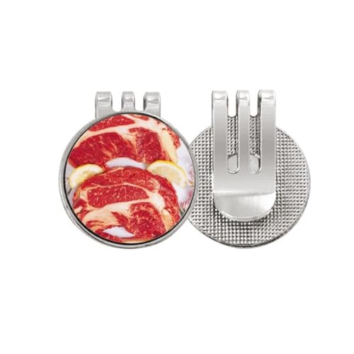 Marqueur de balle de golf original idée cadeau émail motif steak barbecue