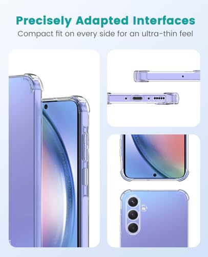 Image of Plain Flexible Bumper Exclusive Transparent Shockproof Silicone Protective Back Cover for Samsung Galaxy A35 - Transparent