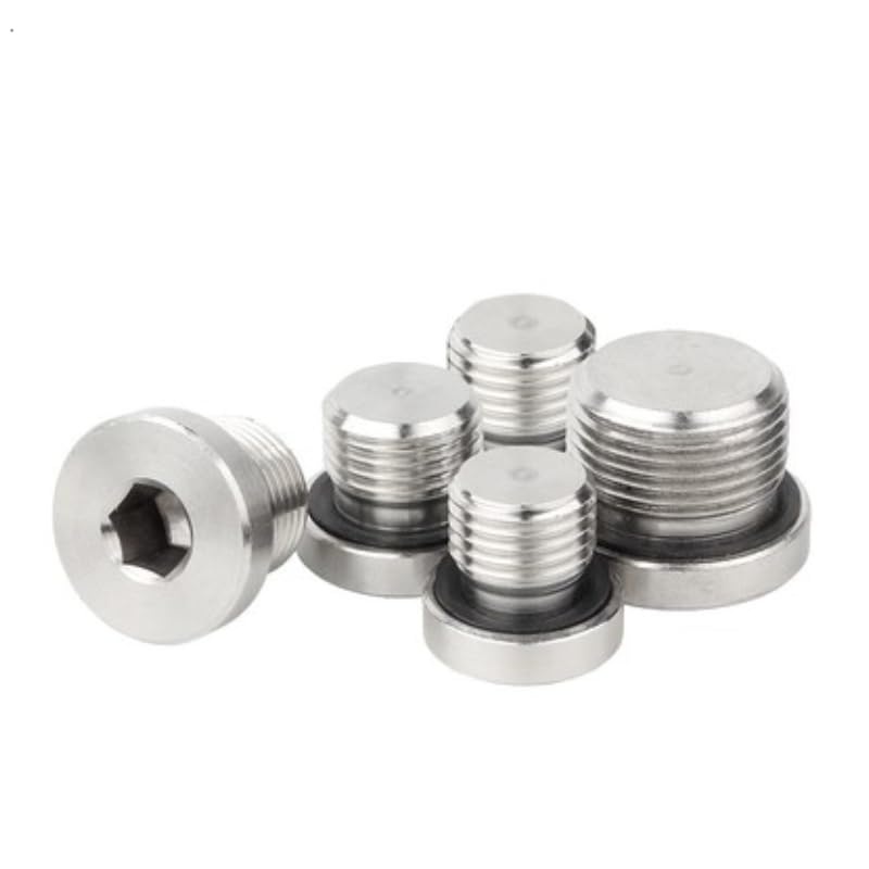 1個 メトリックオスねじ304ステンレススチール六角ソケット EDシーリングリングフランジインナー六角ボルトオイル水パイプ継手BIA