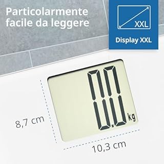 ADE ADE Bilancia pesapersone digitale da casa con ampio display XXL | particolarmente facile da leggere | elevata capacità di carico fino a 200 kg | bianca