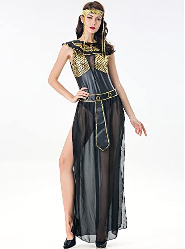 Image of Ulalaza Women's Cosplay Costume Cleopatra Greek Goddess Ancient Roman Warrior Uniform Outfit for Halloween Party