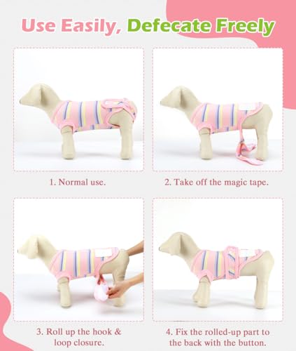 Image of VavoPaw Dog Surgery Suit, Soft Breathable Dog Onesie for Surgery, Dog Bodysuit for Female Male Puppies, Puppy Cone E-Collar Alternative for Wounds Skin Diseases After Surgery, XXL, Pink