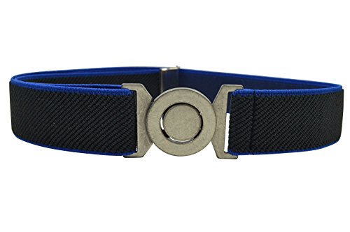 Olata Cinturón Infantil Unisex Ajustable Con Hebilla de Clip Redonda (1-6 Años). Negro / Azul Real Cover
