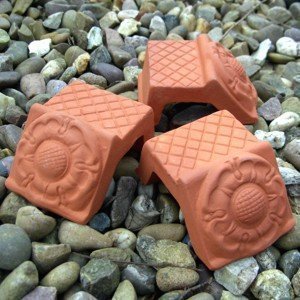 Weston Mill Pottery Terracotta Tudor Rose Pot Feet (set of 3)