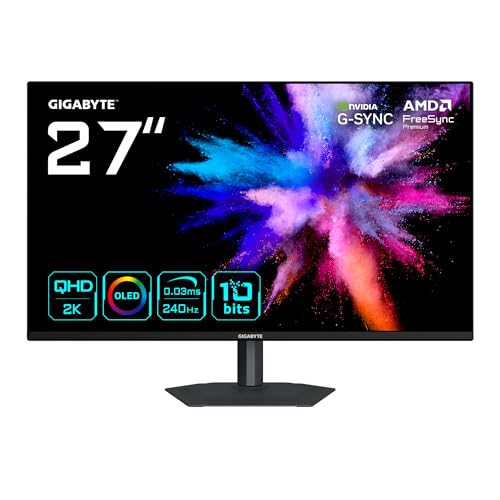 Miniatura 8 de GIGABYTE GO27Q24A Monitor Gaming OLED 27” 2K QHD - 2560 x 1440, 240Hz, 0.03ms, 400 CD/m², FreeSync Premium, G-Sync Compatible, HDMI 2.1, DisplayPort 1.4