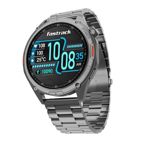 Image of Fastrack Marvellous FX1 1.43 inch AMOLED Smart Watch with SpO2 Monitoring, Sleep & Mood Tracking, Bluetooth Calling, AI Voice Assistant, Alloy Case - Smartwatch for Men & Women (Silver)