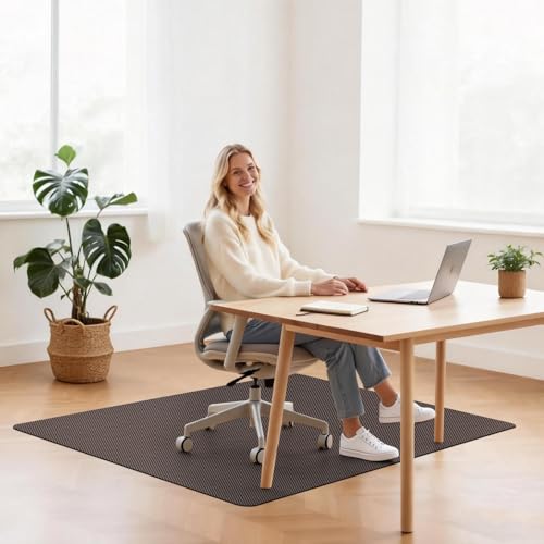 Image of Sycoodeal Chair Mat,36 inch x 55 inch Office Chair Mat for Hardwood and Tile Floor, Heavy Duty Floor Protector for Rolling Chairs,Non-Slip,Computer Mat for Home Office(Coffee)