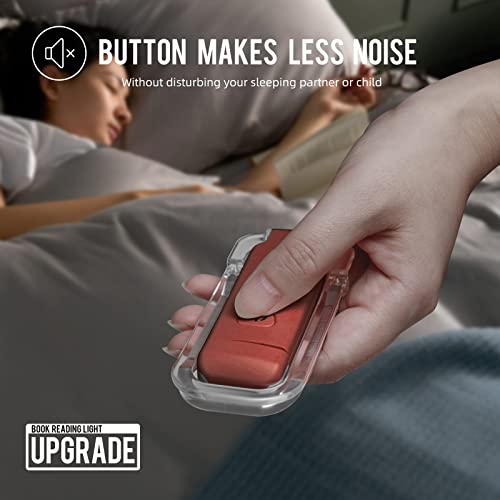 Image of EGWASER Book Light for Reading in Bed, USB Rechargeable Clip on Book Lights, 3 Brightness Adjustable Dimmable Bookmark Light for Eye-Protection, Reading Lamp for Bookworms, Travel (Red)