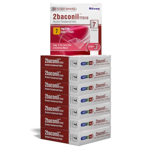 Image of Rusan 2baconil Nicotine Transdermal Patch 7mg Step 3 | 56 Patches (8x7 Pack) | 2 Month Quit Smoking Kit | Nicotine Replacement Therapy | Quit Smoking & Chewing Tobacco /Ghutka