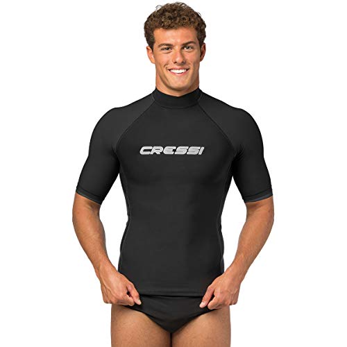 Cressi Rash Guard Men's Short Sleeve, Black