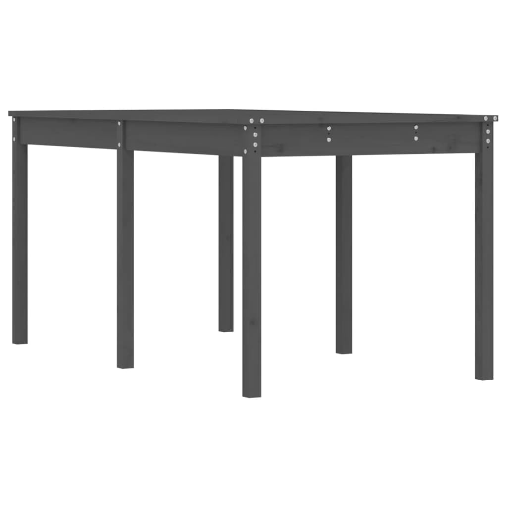 Stół ogrodowy z litego drewna sosnowego, szary, 159,5 x 82,5 x 76 cm, stół do użytku na zewnątrz, na taras, balkon, do ogrodu, stabilna rama z wytrzymałym blatem, klasyczny stół drewniany do