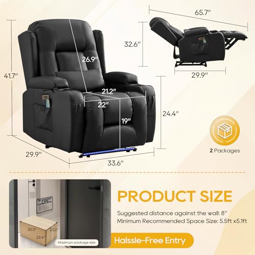 Sillón reclinable eléctrico negro de una plaza miniatura 2